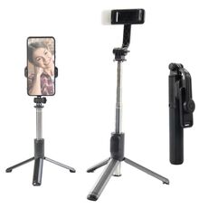 Q07 Bluetooth Selfie Stick treppiede multifunzionale per trasmissione dal vivo con luce (nero)