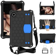 Per Blackview Tab 60 8.7 2023 Custodia per tablet PC ibrida EVA a nido d'ape con cinturino (nero + blu)