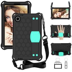 Per Blackview Tab 60 8.7 2023 Custodia per tablet PC ibrida EVA a nido d'ape con cinturino (nero + acqua)