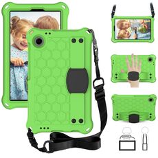 Per Blackview Tab 60 8.7 2023 Custodia per tablet PC ibrida EVA a nido d'ape con cinturino (verde + nero)