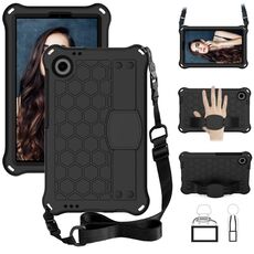 Per Alcatel Joy Tab2 2020 / 3T 8.0 Custodia per tablet PC ibrida EVA a nido d'ape con cinturino (nero + nero)