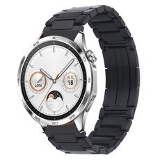 Per Huawei Watch GT4 cinturino per orologio in metallo con fibbia pieghevole a forma di H da 46 mm (nero)
