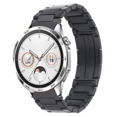 Per Huawei Watch GT4 cinturino per orologio in metallo con fibbia pieghevole a forma di H da 46 mm (grigio)