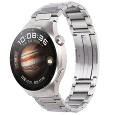 Per Huawei Watch 4/4 Pro Cinturino per orologio in metallo con fibbia pieghevole a forma di H in acciaio inossidabile (argento)