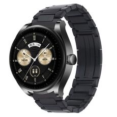 Per Huawei Watch Ultimate / Buds cinturino per orologio in metallo con fibbia pieghevole a forma di H in acciaio inossidabile (nero)