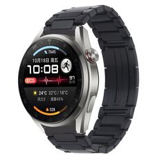 Per Huawei Watch 3 Pro Nuovo cinturino per orologio in metallo con fibbia pieghevole a forma di H (nero)