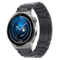 Per Huawei Watch GT3 Pro 46mm / Watch GT3 46mm Cinturino in metallo con fibbia pieghevole a forma di H in acciaio inossidabile (grigio)