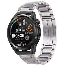 Per Huawei Watch GT Runner cinturino per orologio in metallo con fibbia pieghevole a forma di H in acciaio inossidabile (argento)