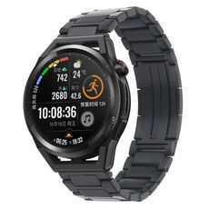 Per Huawei Watch GT Runner cinturino per orologio in metallo con fibbia pieghevole a forma di H in acciaio inossidabile (grigio)