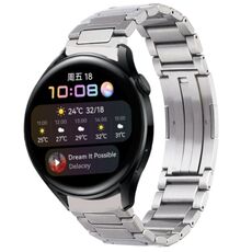 Per Huawei Watch3 / Watch3 Pro Cinturino per orologio in metallo con fibbia pieghevole a forma di H in acciaio inossidabile (argento)