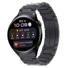 Per Huawei Watch3 / Watch3 Pro Cinturino per orologio in metallo con fibbia pieghevole a forma di H in acciaio inossidabile (grigio)