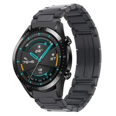 Per Huawei Watch GT2 46mm / Orologio GT Cinturino in metallo con fibbia pieghevole a forma di H in acciaio inossidabile (grigio)