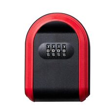 Cassetta portachiavi in plastica completa con serratura per password, porta, chiave, custodia per password (rossa)