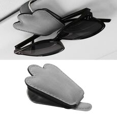 Supporto per occhiali da sole per auto, parasole per auto, occhiali da sole e organizzatore di biglietti (grigio)