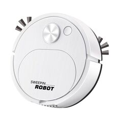 Mini macchina per la pulizia della famiglia automatica del robot per spazzare i campi, ricarica USB, aspirapolvere intelligente (bianco)