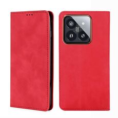Custodia magnetica in pelle per Xiaomi 14 Pro Skin Feel (rossa)