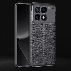 Per Xiaomi Redmi K70E Custodia per telefono in TPU antiurto con texture Litchi (nera)