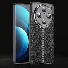 Custodia per telefono in TPU antiurto con texture Litchi per vivo X100 Pro (nera)