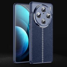 Custodia per telefono in TPU antiurto con texture Litchi per vivo X100 Pro (blu)