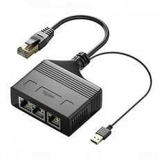 Accoppiatore di rete Ethernet con cavo splitter di rete Gigabit RJ45 3 in 1 maschio