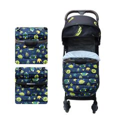 Sacco a pelo universale per passeggino, coprigambe antivento, antiscivolo, caldo, stile: mondo sottomarino con fori