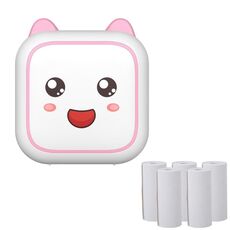 Mini stampante termica portatile Bluetooth per etichette fotografiche C26, specifiche: rosa + 5 fogli