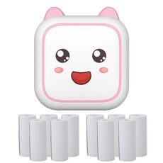 Mini stampante termica portatile Bluetooth per etichette fotografiche C26, specifiche: rosa + 10 fogli