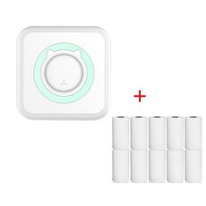 Stampante termica per etichette fotografiche senza inchiostro Bluetooth Mini Student, specifiche: verde + 10 fogli