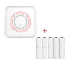 Stampante termica per etichette fotografiche senza inchiostro Bluetooth Mini Student, specifiche: rosa + 10 fogli