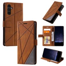 Custodia per cellulare in pelle con vibrazione orizzontale per Samsung Galaxy S24+ 5G Skin Feel (marrone)