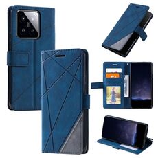 Custodia per telefono in pelle con giuntura Skin Feel per Xiaomi 14 (blu)