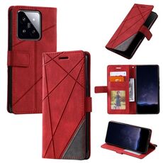 Custodia per telefono in pelle con giuntura Skin Feel per Xiaomi 14 (rossa)