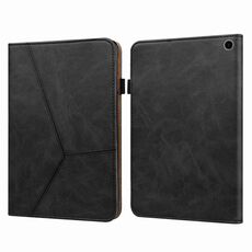 Custodia per tablet in pelle a righe goffrate per Amazon Kindle Fire HD 8 2022 (nera)
