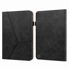Custodia per tablet in pelle a righe goffrate per Amazon Kindle Fire HD 10 2023 (nera)