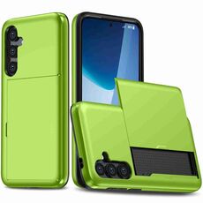 Custodia per telefono antiurto per Samsung Galaxy S24+ 5G con slot per schede (verde)