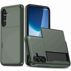 Per Samsung Galaxy S24+ 5G Custodia per telefono antiurto con slot per schede (verde scuro)