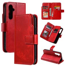 Per Samsung Galaxy S24+ 5G Tri-Fold 9-Card Portafogli Custodia in pelle per telefono(Rosso)