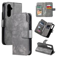 Per Samsung Galaxy S24+ 5G Tri-Fold 9-Card Portafogli Custodia in pelle per telefono (grigio)