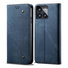 Per Xiaomi Redmi K70E Custodia in pelle con chiusura orizzontale stile casual con texture denim (blu)