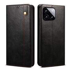 Per Xiaomi Redmi K70E Custodia per cellulare in pelle con cera d'olio Crazy Horse (nera)