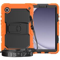 Custodia per tablet PC idrica in silicone per Samsung Galaxy Tab A9+ con tracolla e supporto (arancione)