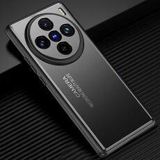 Custodia per telefono in metallo satinato per vivo X100 Pro (nera)