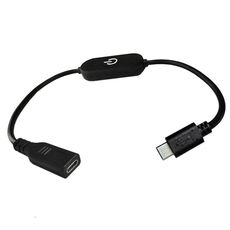 JUNSUNMAY Tipo C Maschio a Femmina LED Touch Controller dimmer in linea per singolo colore, lunghezza 1 m (nero)