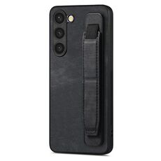 Per Samsung Galaxy S23+ 5G Retro Custodia per cellulare con retro in pelle con supporto per cinturino (nero)