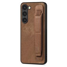Per Samsung Galaxy S23+ 5G Custodia retro in pelle con supporto per cinturino retrò (marrone)