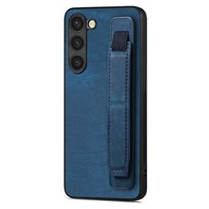 Per Samsung Galaxy S23+ 5G Custodia retro in pelle con supporto per cinturino retrò (blu)