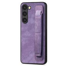Per Samsung Galaxy S23+ 5G Custodia retro in pelle con supporto per cinturino retrò (viola)