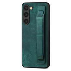 Per Samsung Galaxy S23+ 5G Custodia retro in pelle con supporto per cinturino retrò (verde)