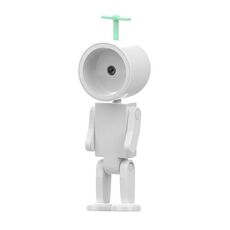 Lampada da scrivania con ornamenti per blocchi da costruzione da tavolo, luce notturna magnetica a LED mini astronauta, colore: bianco rotondo