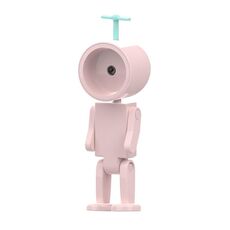 Lampada da scrivania con ornamenti per blocchi da costruzione da tavolo, luce notturna magnetica a LED mini astronauta, colore: rosa rotondo